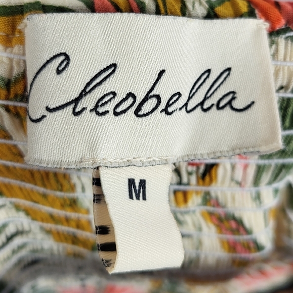 Cleobella by Anthropologie Nohea Tropical Indian Hibiscus Smock Jumpsuit Medium - Picture 8 of 9